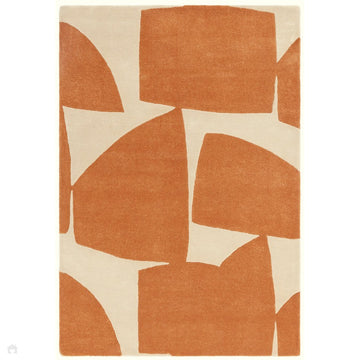 Romy 05 Kite Modern Irregular Geometric Shapes Hand-Woven Soft Wool-Feel Eco Fibre Rust Orange/Cream Rug-Asiatic Carpets-Rug Love - The Most Loved Rug Store